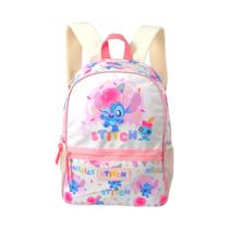 Mochila Escolar Stitch Disney Rosa Fofa Original Miniso