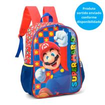 Mochila Escolar - Super Mario - Azul e Vermelho - Sortido - 40 cm - Luxcel