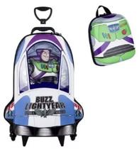 Mochila Escolar Toy Story Buzz Nave Lancheira 3d Rodinhas