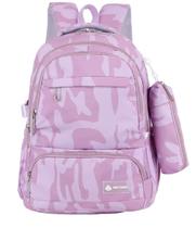 Mochila Escolar Trabalho Faculdade Reforçada Camuflada Resistente com Estojo