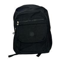 Mochila Escolar Universitária Impermeável Unissex C/ Bolsos Preto