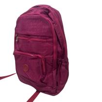Mochila Escolar Universitária Impermeável Unissex C/ Bolsos/Zípers Vinho