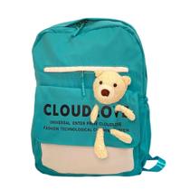 Mochila escolar ursinho embutido cloud love fofo durável