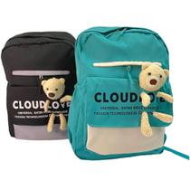 Mochila escolar ursinho embutido cloud love fofo resistênte eficinte