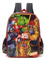 Mochila Escolar Vingadores Heróis - Preta