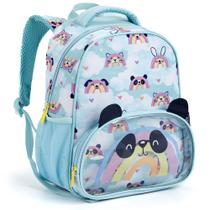 Mochila Escolar Zoop Panda Arco Íris Azul Mochila Costas Infantil Menina Mochila Escolar Zoop Panda Arco Íris Azul Mochila Costas Infantil Menina