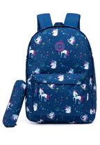 Mochila Espaçosa Escolar Estojo Reforçada Estampada Mochila Espaçosa Escolar Estojo Reforçada Estampada