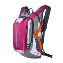 Mochila esportiva bike camping corrida praia trilhas cinta peitoral confortavel bolsos divisorias rosa