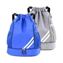 Mochila Esportiva Unissex Com Compartimento Para Sapatos Com Cordão E Bolso À Prova d'Água Para