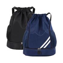 Mochila Esportiva Unissex Com Compartimento Para Sapatos Com Cordão E Bolso À Prova d'Água Para