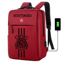 Mochila Estampa Timão Com Interface USB Escolar Para Notebook Trabalho Dia a Dia Moderna e Leve Mochila Estampa Timão Com Interface USB Escolar Para Notebook Trabalho Dia a Dia Moderna e Leve