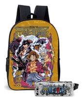 Mochila Estilo Anime Piece Um Kit Escolar Com Estojo Incluso