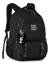 Mochila Estojo Lancheira Rb Crinkle Meninas Matelassê Cor Rb27006 Preto Desenho Do Tecido Liso