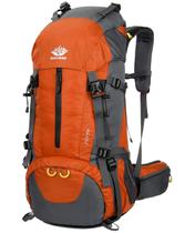 Mochila Esup para Camping y Senderismo 50L con Funda Impermeable para Hombre Naranja