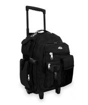 Mochila Everest Deluxe com rodas preta 34x30x53 cm