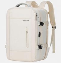 Mochila Executiva Expansivel com USB 42L Cor Off White Mochila Executiva Expansivel com USB 42L Cor Off White