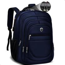Mochila Executiva Grande Faculdade Anti Furto Notebook Azul