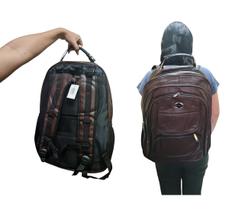 Mochila Executiva Grande material sintético p/ Notebook Marrom