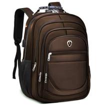 Mochila Executiva Masculina Bolsa Faculdade Grande Marrom Resistente a Agua Anti Furto Notebook