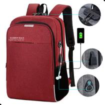 Mochila Executiva Notebook Anti Furto Cadeado USB Fone de Ouvido - Faculdade, Escolar, Trabalho