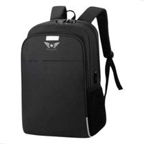 Mochila Executiva Notebook Multifuncional Unissex para Viagem com Cadeado com Senha Entradas USB P2
