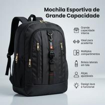 Mochila Executiva Preta Grande Trabalho Faculdade Viagem