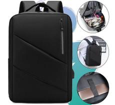 Mochila Executiva Preta Impermeável Notebook 15.6 Reforçada Cor Preto Tecido Executivo