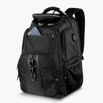 Mochila Executiva Preta Notebook e Tablet USB Fone Engate Peitoral Premium Trabalho Viagem