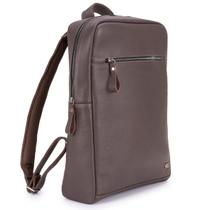 Mochila Executiva Slim Moderna 100% Couro Legítimo Cor Preto Desenho Do Tecido Lisa