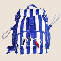 Mochila Farm Pipoquinha Rio Listras Azul Mochila Farm Pipoquinha Rio Listras Azul