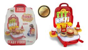 Mochila Fast Food Delivery Brinquedo De Plástico Comidinha