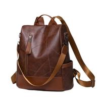 Mochila Feminina Antifurto com Grande Capacidade - Couro Macio - Design 2023