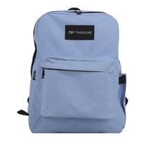 Mochila Feminina Básica em Poliéster Mescla - M-133 - Azul - Ideal para Trabalho, Escola e Viagens