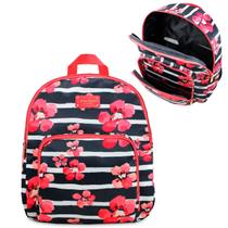 Mochila Feminina Bolsa Escolar Pequena Costas Casual Juvenil Adulto Menina Mulher Estampa Flores Floral