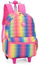 Mochila Feminina Bolsa Impermeável Grande Notebook Rodinhas Escolar Juvenil Costas Infantil Menina Colorida Luxcel