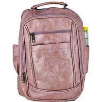 Mochila Feminina Bolsa Notebook Divisória Couro Pu K155