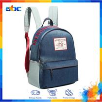 Mochila Feminina Casual Jeans Estilo Vintage Urbana Passeio Mochila Feminina Casual Jeans Estilo Vintage Urbana Passeio