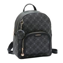 Mochila Feminina Chenson Monograma 8485372 Com 2 Compartimentos Bolso Frontal E Interior Forrado