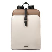 Mochila feminina CLUCI de couro de 15,6 polegadas para laptop bege Mochila feminina CLUCI de couro de 15,6 polegadas para laptop bege