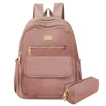 Mochila Feminina Colorida Moderna Basica Fechamento Reforçado Segura Prática Resistente Trabalho Escolar Casual Estilosa