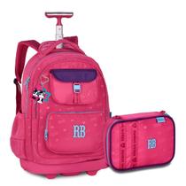 Mochila Feminina Com Estojo Box Kit Premium Rebecca Bonbon