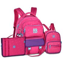 Mochila Feminina com Lancheira e Estojo Fichário Rebecca Bonbon