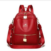 Mochila Feminina Couro Alta Qualidade C/ Alça Ombro Elegante multiuso