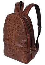 Mochila Feminina Couro Croco Elegante Fashion JFE COURO