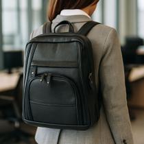 Mochila Feminina Couro Legítimo Casual Urbana Dia a Dia