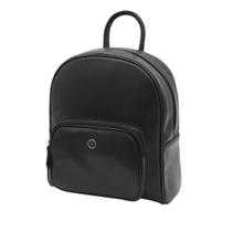 Mochila Feminina Couro Legítimo Média Zíper 6601 Preto - Mariart