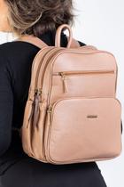 Mochila feminina de couro liso Zaya Mochila feminina de couro liso Zaya