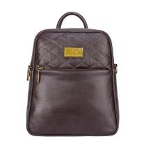 Mochila feminina de couro Lune café