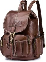 Mochila Feminina de Couro Marrom