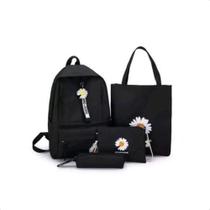 Mochila Feminina Escolar Faculdade Bolsa Casual Chaveiro